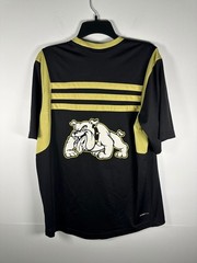 Adidas Basketball Shirt Mens M ClimaCool Lapel Bulldog Logo Black Yellow Team