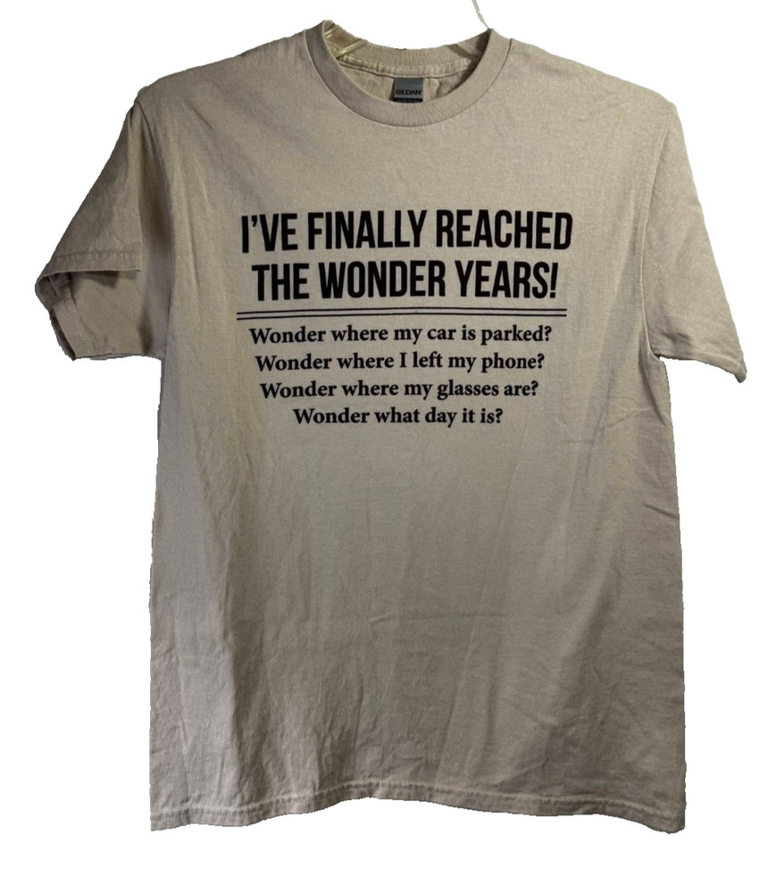 “Wonder Years” Men’s T-Shirt – Size: Medium – Color: Tan