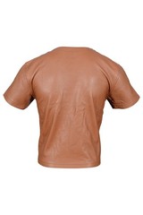 Men Leather T-Shirts in 4 different colors Simple genuine leather shirts