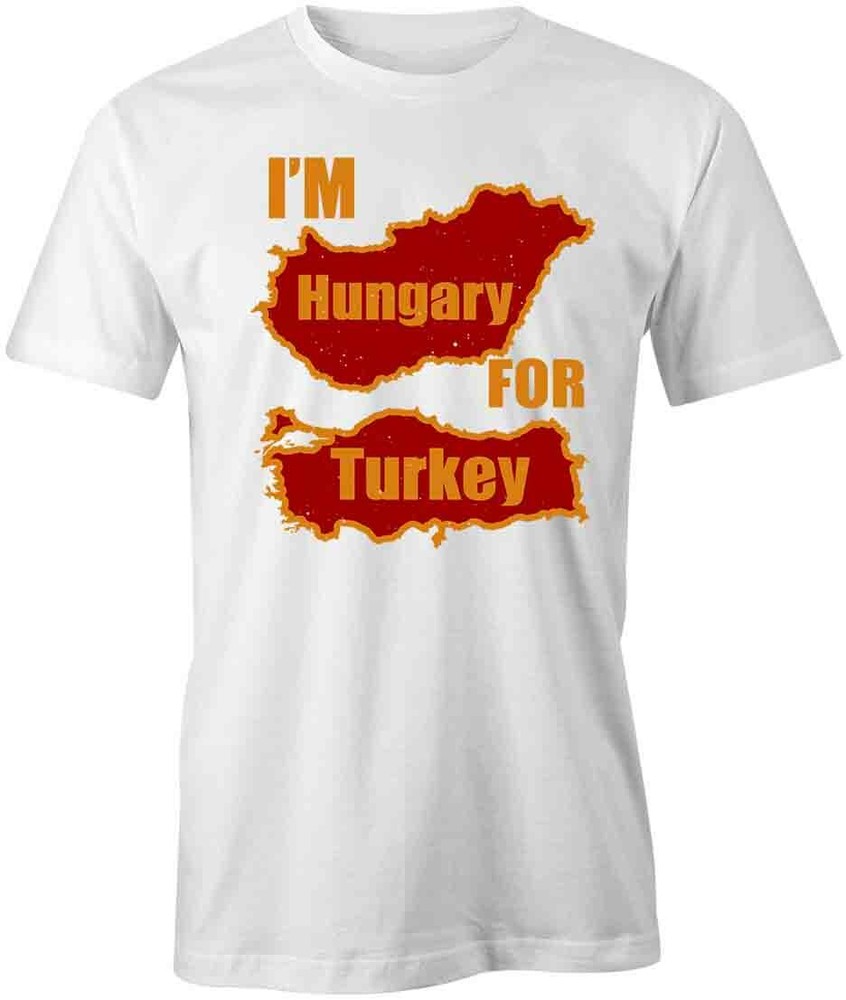 HUNGARY FOR TURKEY Tee Short-Sleeved Cotton THANKSGIVING HOLIDAY S1WS471