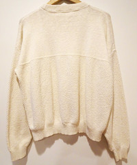 L/XL Vtg 90s Bloomsburg University PA Cream Boxy Oversized Soft Knit Sweater