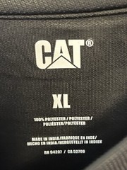 Caterpillar Coolmax Men’s NWT Long Sleeve Black Tee UPF 50 Breathable Size XL