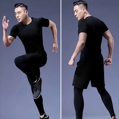 Men’s Compression Top, Breathable Moisture Wicking Workout T-shirt For Outdoor S