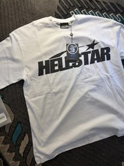 HELLSTAR Men’s White Graphic Logo Crew Neck Short Sleeve T-Shirt Tee Size XL