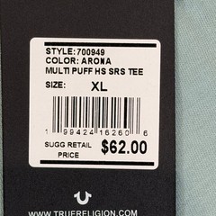 True Religion Multi-Horseshoe Puff Print Graphic Tee 700949 Men’s XL Green NWT