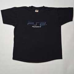 Vintage 2000 SONY PlayStation 2 Launch Promo T Shirt Mens XL Black Double Sided