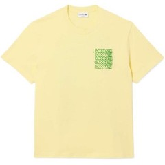 Lacoste Crocodile Men’s SZ (5) large Graffiti SS Cotton T-Shirt Yellow Green