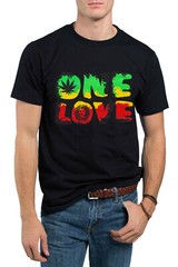 One Love Jamaican Rastafari 420 Marijuana Weed Pot Stoner Funny Graphic T-Shirt