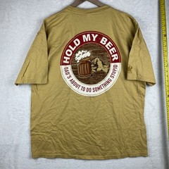 Crazy Shirts Beer Dyed T Shirt Men’s XL Tan Spread Some Cheer Grab Me A Beer NWT
