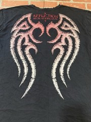 Men’s Affliction Music As A Weapon Shirt 2XL Red Foil Print