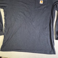 Carhartt navy blue long sleeve shirt Size L Tall original fit #workwear
