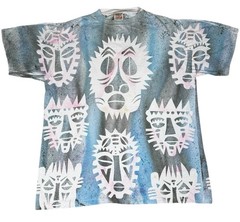 Vintage Kichaka Kenya Tribal Mask All Over Print T Shirt Single Stitch XL