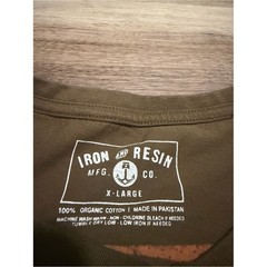 Iron Resin Men’s 100% Organic Cotton T-shirt XL Brown Lightweight