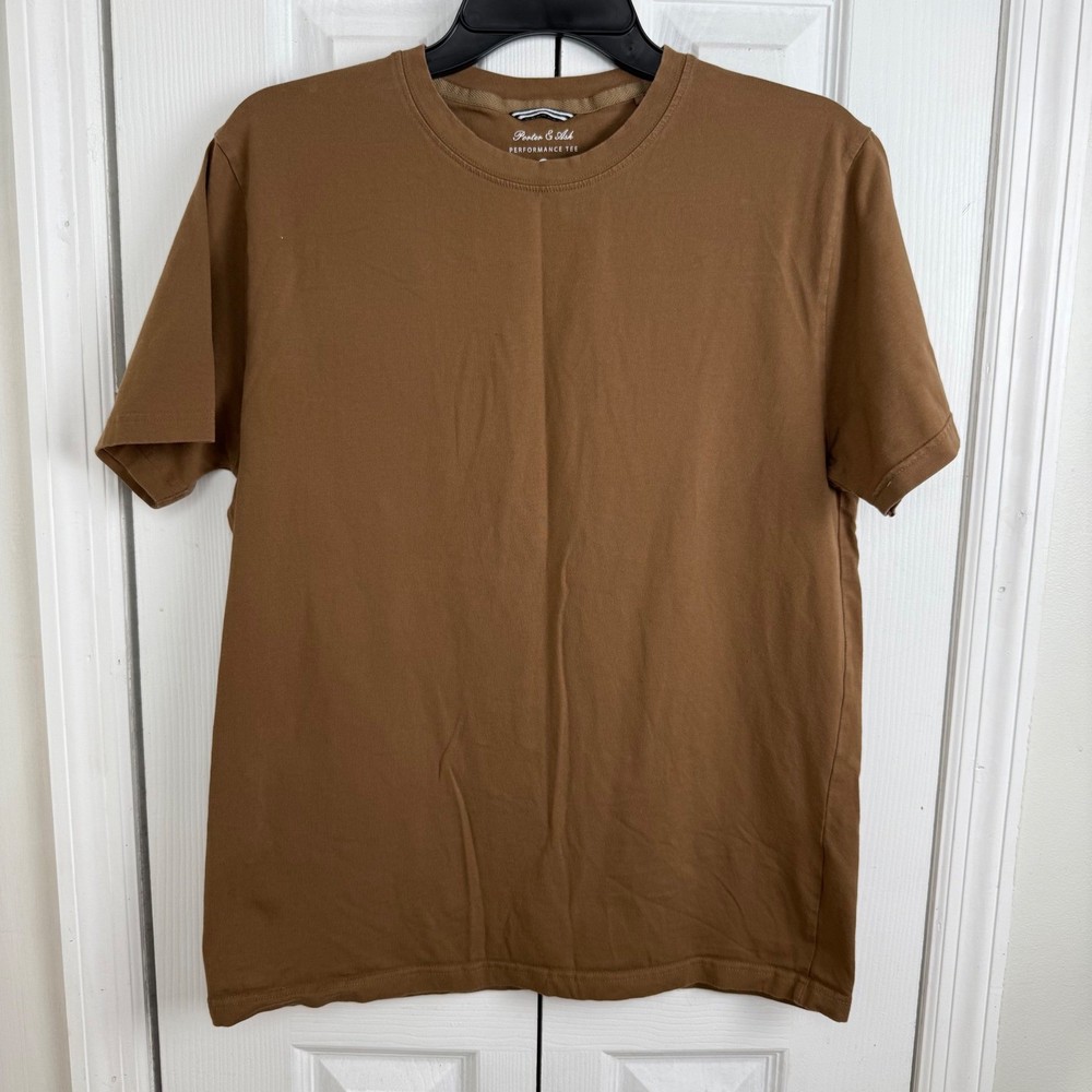 Porter & Ash Performance T-Shirt Mens Medium Brown Athletic Casual Golf