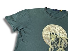 POLO RALPH LAUREN Mens XL Green Sportsman License Grizzly Bear Logo T-Shirt