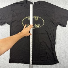 Batman Shirt Mens Large Black Distressed Logo DC Comics Superhero Tee Graphic