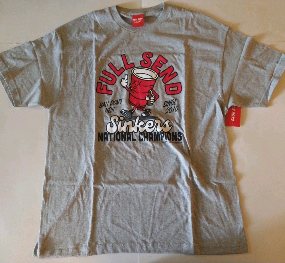 Full Send Shirt Men’s XL Gray Sinkers National Champions Nelk Boys Rare YouTube