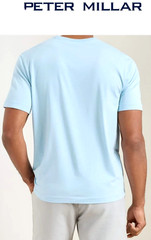 NEW PETER MILLAR, MEN’S MEDIUM, CROWN COMFORT BLUE POCKET👕T-SHIRT, MSRP $65.00!