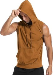 Men’s Workout Hooded Tank Tops Sleeveless Gym Training Bodybuilding T Shirt