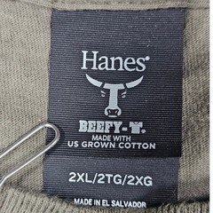 Hanes Beefy-T Blank T-Shirt 2XL Olive Green Heavyweight 100% Cotton Men’s 2X