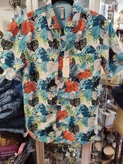 WEIV Men’s Tropical Print Button Down Short Sleeve Front Pocket Shirt WS7050 3XL