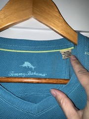 Tommy Bahama Men’s Blue V-Neck Short Sleeve Knit T-Shirt XL Modal Blend