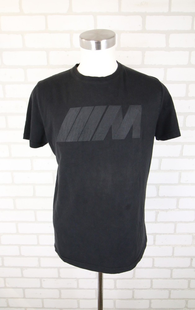 BMW M Motorsport Textured Logo T-Shirt Mens M 42″ Chest Tonal Black READ