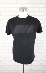 BMW M Motorsport Textured Logo T-Shirt Mens M 42″ Chest Tonal Black READ