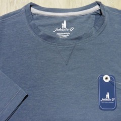 JOHNNIE O Mens L LARGE COURSE T SHIRT PERFORMANCE GOLF SHORT SLEEVE WAKE BLUE