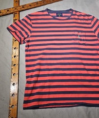 Polo Ralph Lauren Shirt Mens M Blue Pink Striped Preppy Pony Casual Pocket Tee