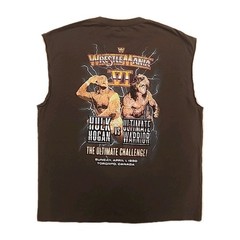 New WWE WrestleMania VI Hogan Ultimate Warrior Mens Large Wrestling 80s Tee