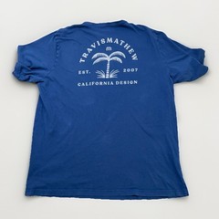 Travis Mathew Tee Mens 2XL XXL Blue California Design Palm Graphic T-Shirt