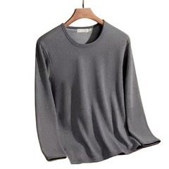 Men Warm Thermal T Shirt Long Sleeve Crew Neck Thickened Slim Pullover