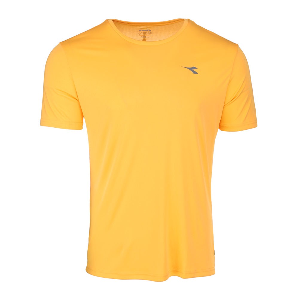 diadora Run Crew Neck Short Sleeve Athletic T-Shirt Mens Orange Casual Tops 1801