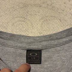 Oakley Mens L Gray Long Sleeve Thermal Waffle Knit Graphic Pocket Logo Shirt