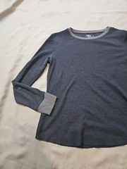 Crane Shirt Mens XL BLUE Thermal Base Layer Waffle Knit Casual Tee Top