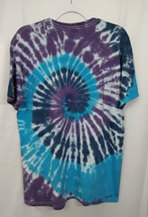 New Tie Dye Men’s T-Shirt Purple Blue Adult Large Multicolor Summer Spiral