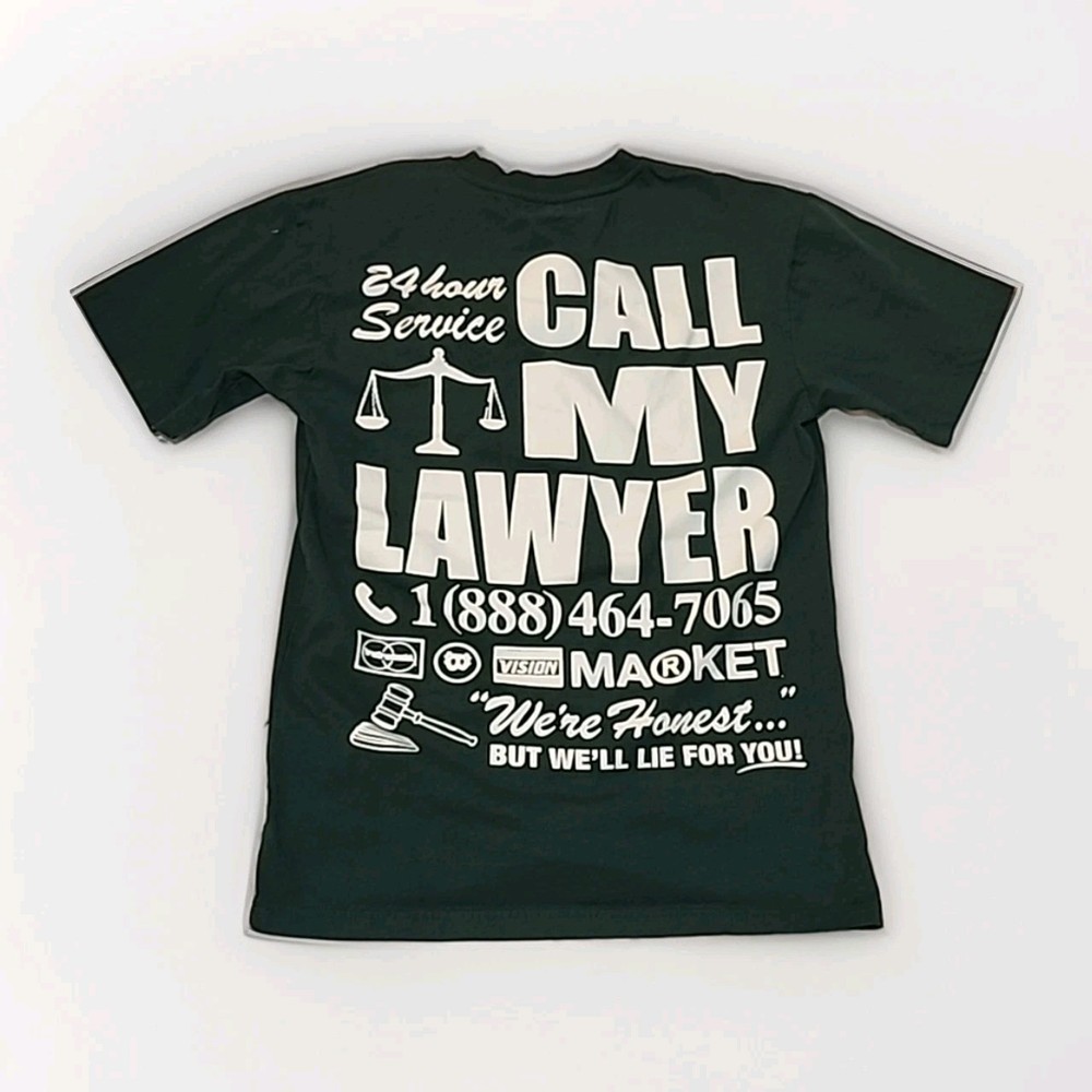 Chinatown Market T-Shirt Unisex Adult Small Call My Lawyer Graphic Green R1