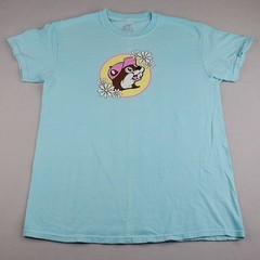 Bucees Happiness Blooms Shirt Unisex M Light Blue Daisy Jar Dual Beaver Graphic