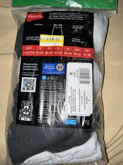 Hanes Mens 6 PK Ribbed Moisture-Wicking Tank Tops Gray Black Undershirts Sz S