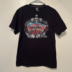 Majestic San Antonio Spurs Dia De Los Muertos Shirt Large Roses Guitar BG8
