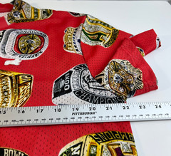 AKOO Mens Championship Rings Shirt Orange Novelty Sports Graphic Jersey Medium