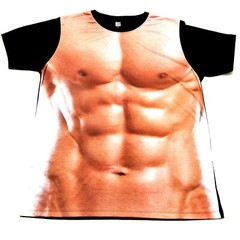Train Gym Six PacK Washboard Belly Summer Fun Shirt Malle Funshirt M, L