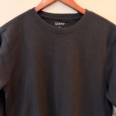 Quince Long Sleeve T Shirt 100% Organic Cotton Slub Basic Trip Black Small NWOT