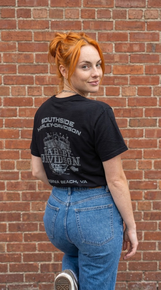 Southside Harley-Davidson 2016 Virginia Beach VA Graphic Black T-Shirt Large
