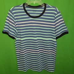 3005) NWOT LANDS’ END medium Mens tee shirt crew neck cotton striped new
