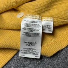 Brooks Brothers Henley Shirt Men Large Yellow Long Sleeve Waffle Knit Pullover