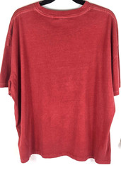 No Boundaries MEN’S SIZE 2XL Oversized Boxy Tee in Red Dahlia Cotton Shirt, NWOT