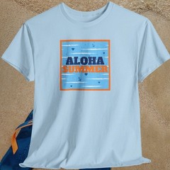 Aloha Summer Nautical Beach T-Shirt: Gildan Tropical Adult Tee