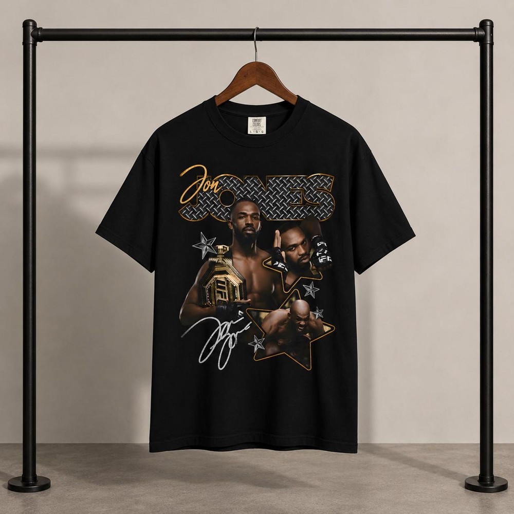 Jon Jones T-shirt,Heavyweight Champion Graphic , Made in USA, UFC Fan T-shirt